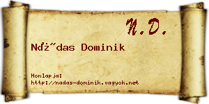 Nádas Dominik névjegykártya