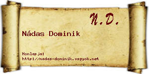 Nádas Dominik névjegykártya